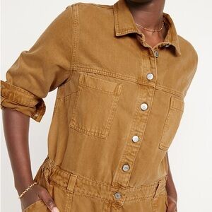 Old Navy Long-Sleeve Jean Utility Jumpsuit in Miner’s Gold